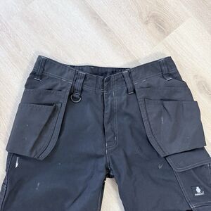 Mascot Denmark Distressed Cargo Pants Mens 33.5 X 32 Black MANY Pockets Gorpcore